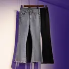 Женские Новые Винтажные эластичные расклешенные джинсы с высокой талией, женские повседневные джинсовые длинные брюки-годе для женщин