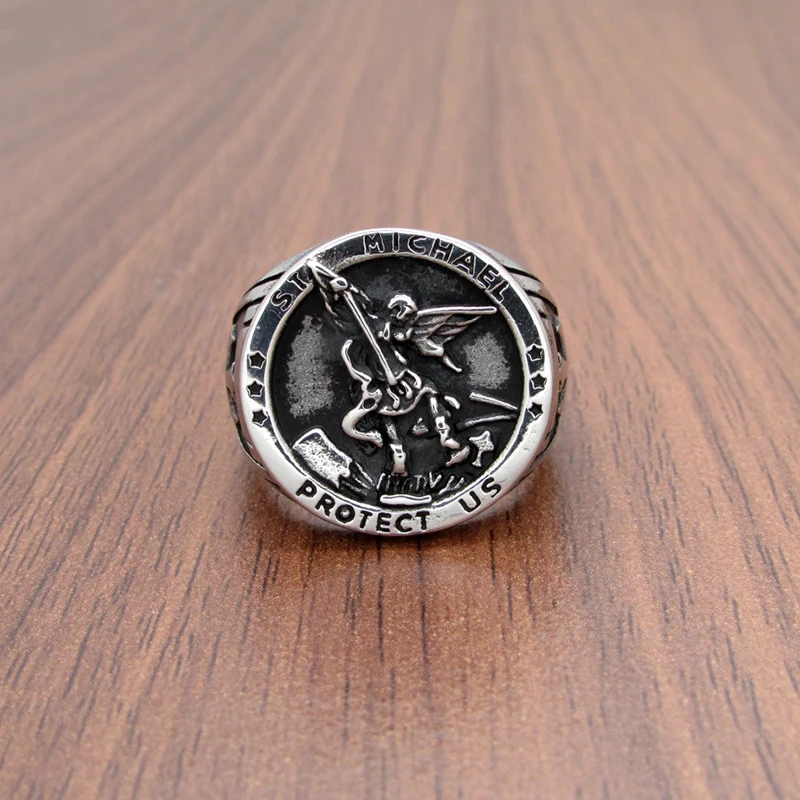 Бесплатная доставка винтажные защитные кольца из нержавеющей стали 316L от St Michael