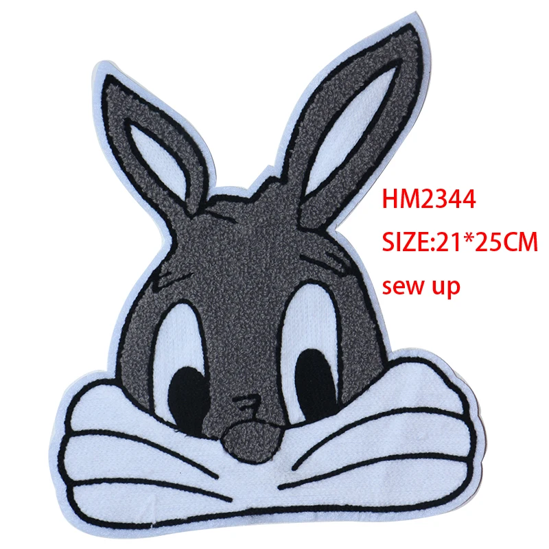 Cartoon Decorative Patch Sheep Black panther Rabbit icon Towel Embroidered Applique Patches For DIY Iron on Badges clothes | Дом и сад
