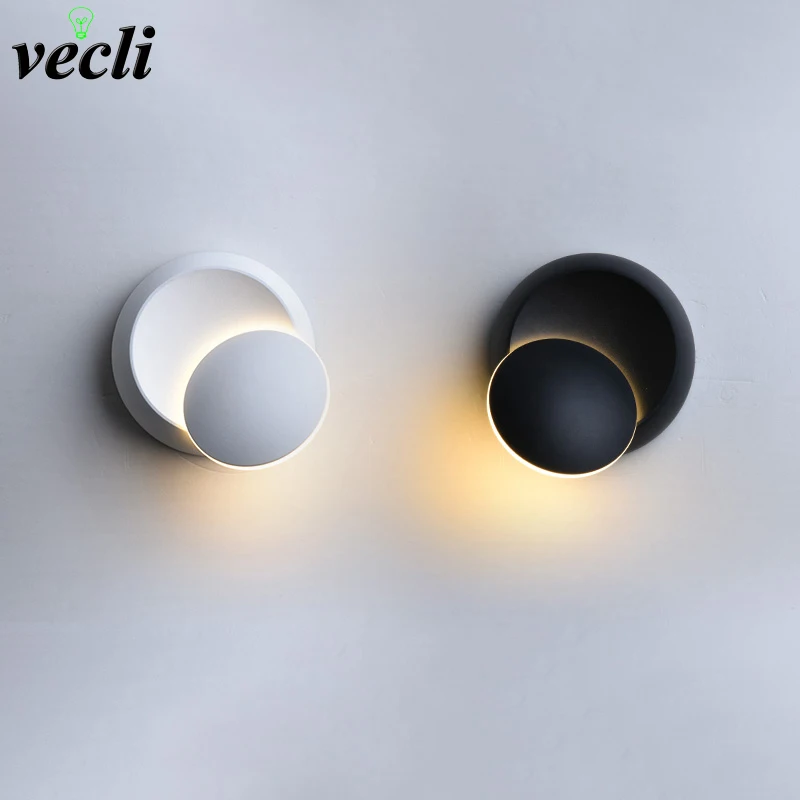 Светодиодный настенный светильник 5 Вт золотой креативный Круглый вращающийся