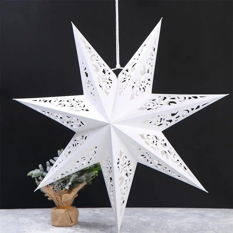 

45cm Hollow Out Star Christmas Tree Hanging Pendant Party Light Window Grille Home Bedroom Night Light Garden Hanging Decoration
