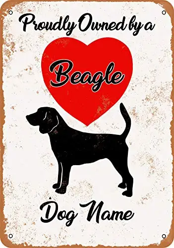 

Metal Sign - Custom Dog Name - Beagle - Vintage Look