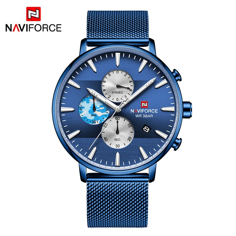 Naviforce мужские часы ультра тонкие синие модные кварцевые 2019 люксовый бренд s