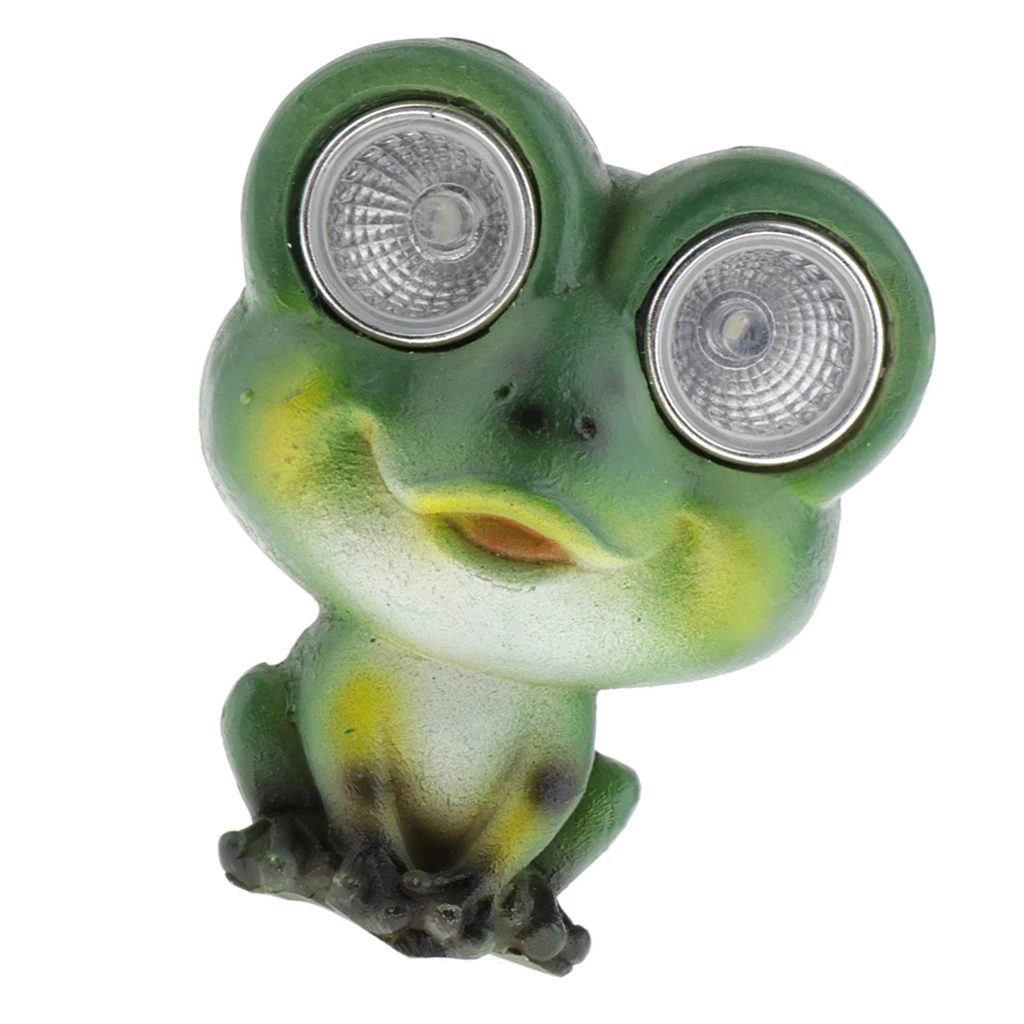 

Solar Powered Outdoor Green Frog Statues Accent Lighting LED Garden Light Decor