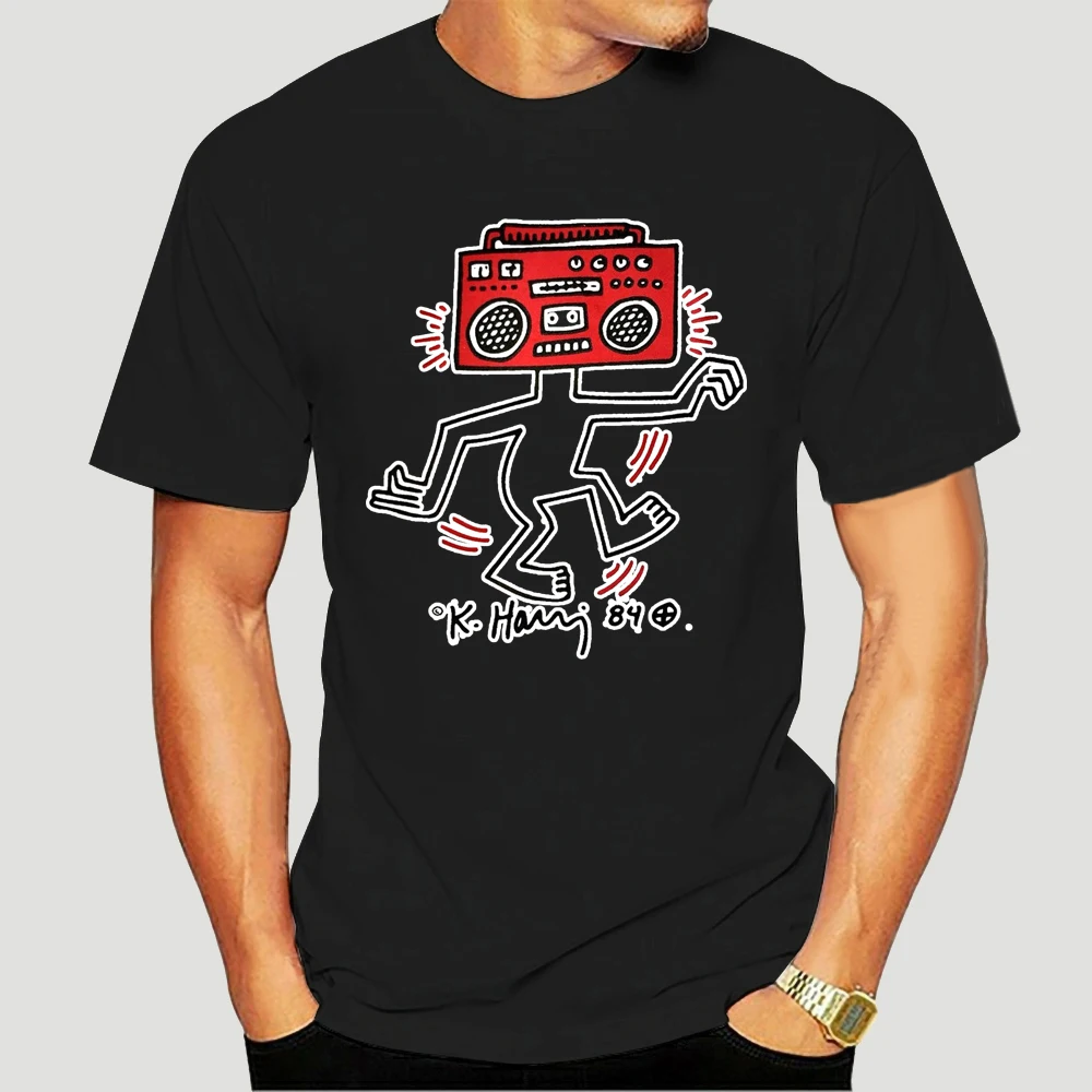 Редкий Кит Харинг винтажный поп магазин мертвой запас Радио голова новый T Shirt