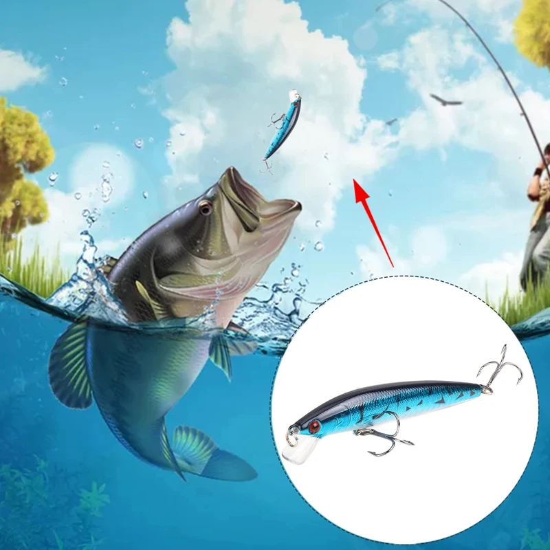 

1 Pcs Fishing Lure Minnow Crankbait Wobblers 3D Eyes Perch Artificial Bait Pike Carp Bait Swim Bait Fishing Pesca Fishing Lures