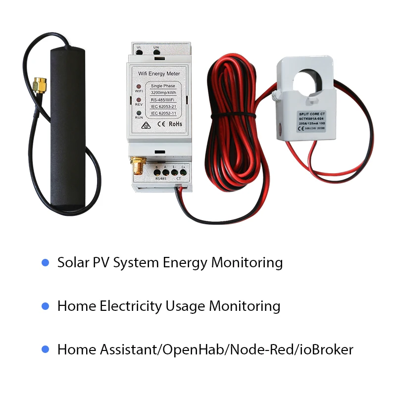 Двунаправленный однофазный измеритель энергии Wi Fi 250 А энергопотребления