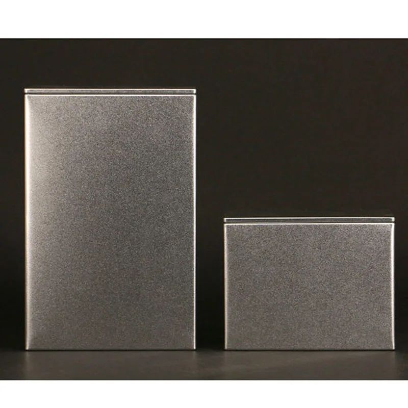 

6 Pcs/lot New Metal Tea Caddy Rectangle Iron Tea Storage Box Food General Packaging Box quare Airtight Can Candy Empty Box