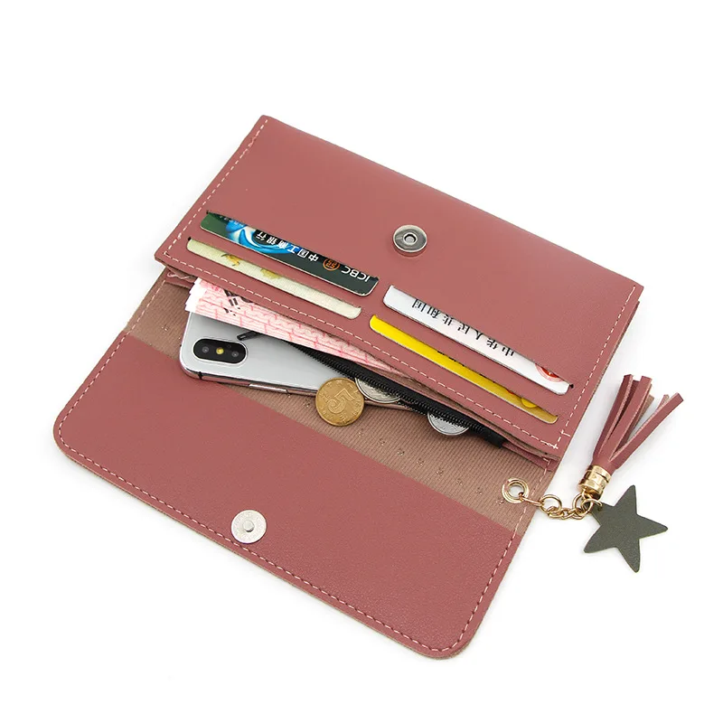 2021 New European and American popular retro simple riveted wallet women's long wallet women's wallet zero wallet  slim wallet