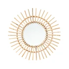 Ротанговое инновационное художественное украшение, круглое зеркало для макияжа, настенное висячее зеркало для ванной комнаты, Скандинавская настенная висячая зеркало для макияжа