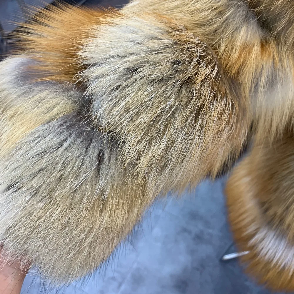 SQXR FUR Women Real Fur Coat Thick Warm Female Natural Fox Fur Jacket Outerwear coat