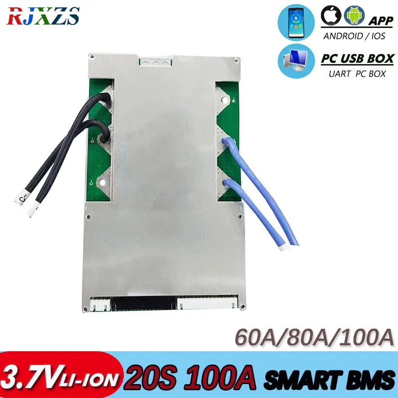 BMS bluetooth 20S 100A литиевая Смарт bms pcm с android Bluetooth app UART smart bms wi программное обеспечение(приложение) монитор