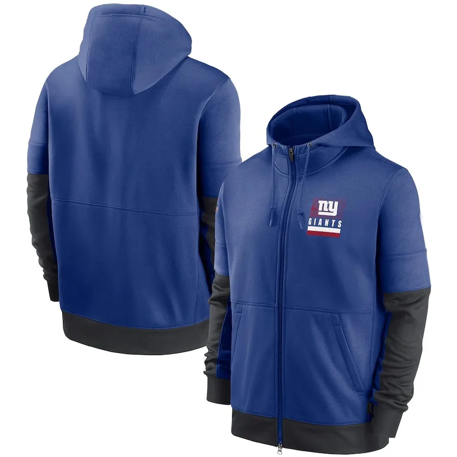 

Men's New York Royal Sideline Impact Lockup Performance Giants Full-Zip Hoodie