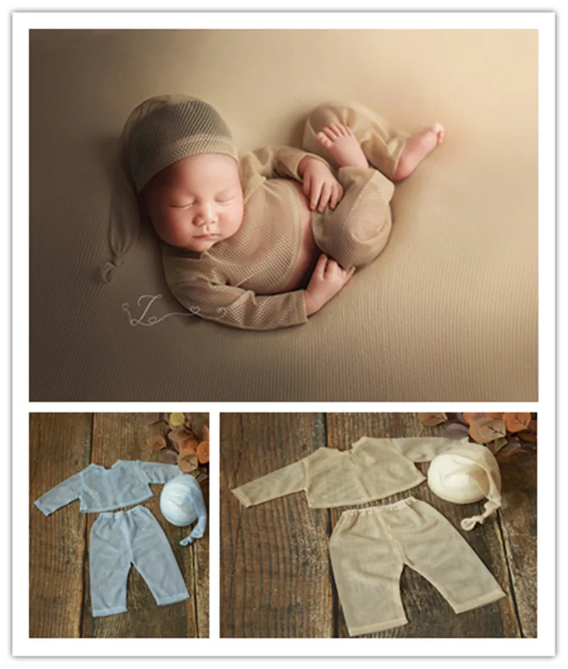

Newborn photography props hollowed Clothes Hat trousers Studio Props Infant fotografia Accessories Baby Girl Boy Photo