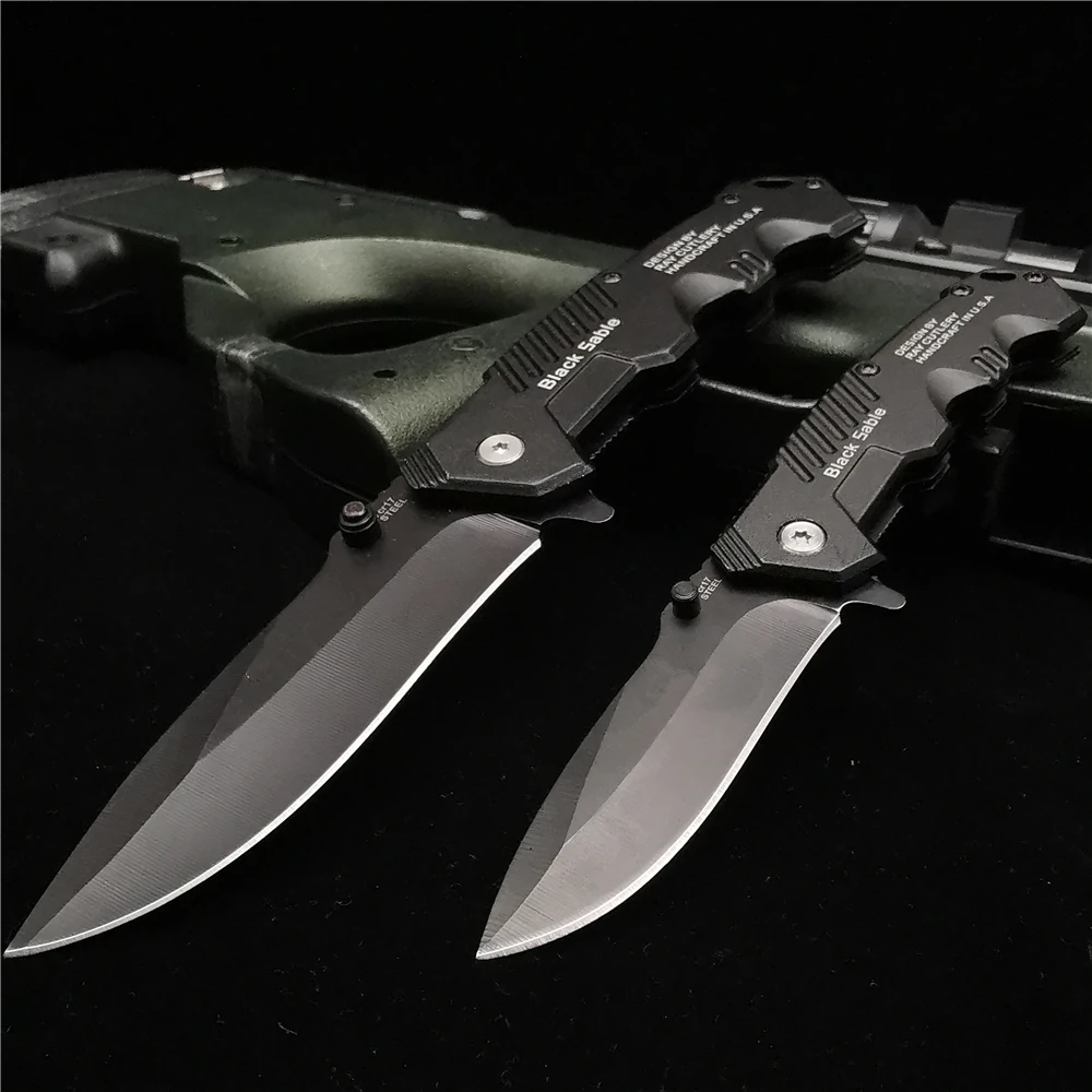 

Small/large 58HRC Folding Knife Pocket Knife Tactical Self-protection Survival Portable Camping Stainless Steel Hunting Knife