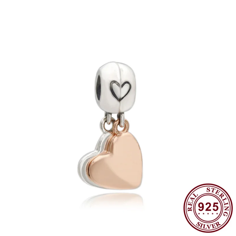 

Original 925 Sterling Silver Charm Creative Mother Daughter Love Heart Pendant Fit Pandora Women Bracelet & Necklace Diy Jewelry