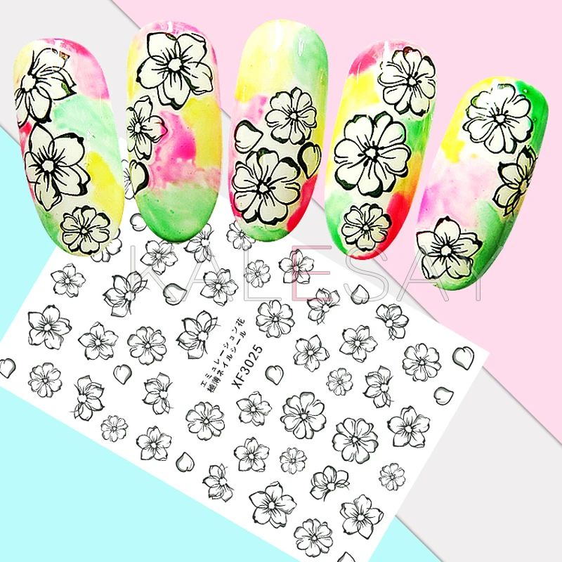 Свежий &quotсделай сам&quot Маргаритка на ногти Стикеры для дизайнерским украшением