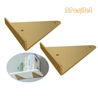 2pcs triangle golden heavy duty super thick wall mounted corner bracket diy home suitable for all kinds of rooms