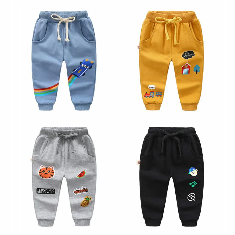 

2019 Winter Autumn Children‘s Cotton Pants Boys Girls Casual Pants Kids Cartoon Printing Sports Trousers Fashion Harem Pants