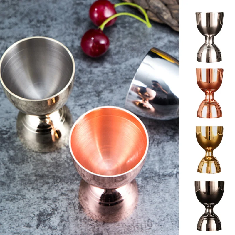 

Hot 30/60ml Stainless Steel Double Cocktail Shaker Measure Cup Dual Shot Drink Spirit Measure Jigger Kitchen Gadgets Bar Tools