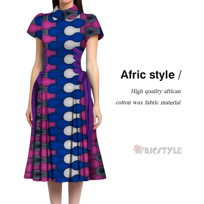 Женское платье с круглым вырезом длинное ТРАПЕЦИЕВИДНОЕ ПЛАТЬЕ Африканским