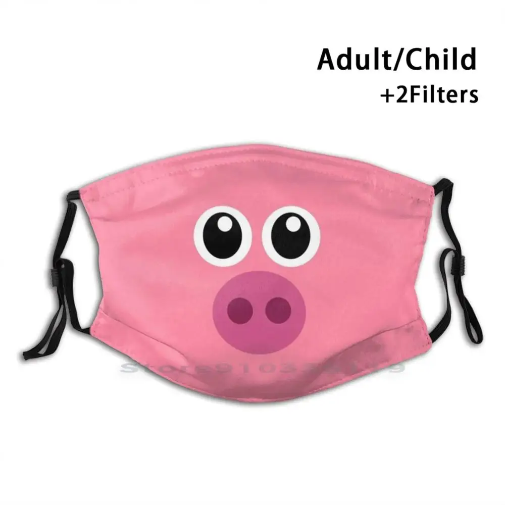 

Костюм свинки с большим лицом для взрослых детей, моющаяся забавная маска для лица с фильтром свинки, розовые милые костюмы с большим лицом, ...