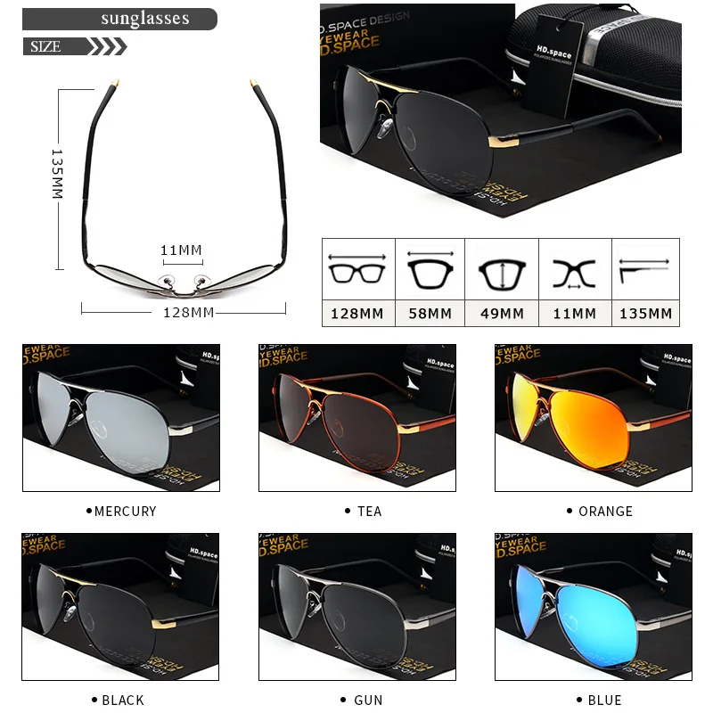 HD clear поляризованные солнцезащитные очки женские для рыбалки зеркальные мужские