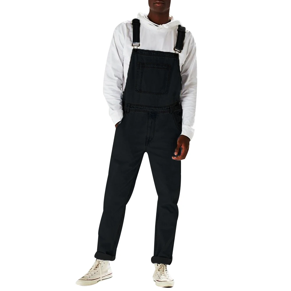 

Men's Jeans Overalls for Men Trousers Streetwear Men's Denim Bib Pants Full Length Jeans Jumpsuits Hip Hop Straight Clothing D30