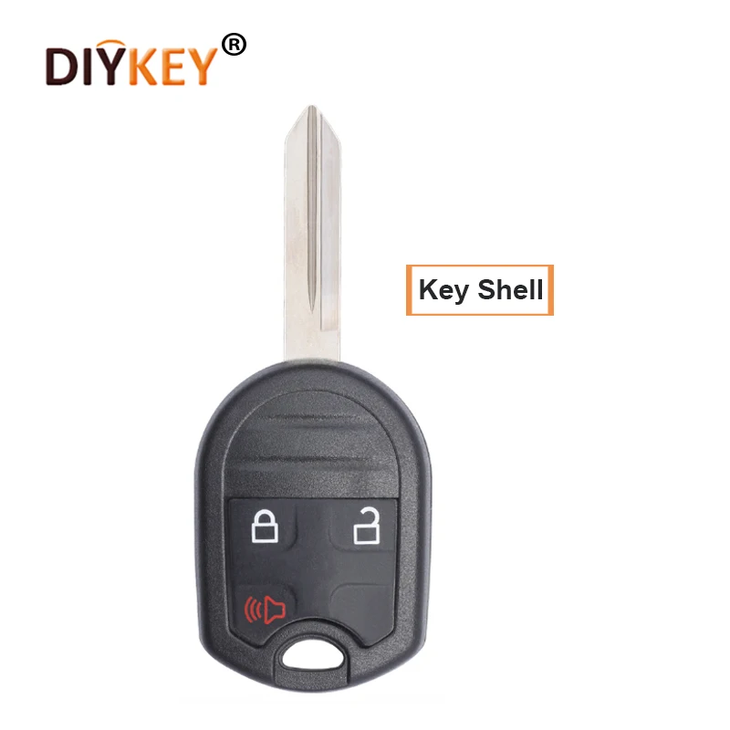 

DIYKEY 2PCS 3 Buttons Remote Key Case Shell Fob With Blade Uncut for Ford Crown Victoria Econoline Edge Escape