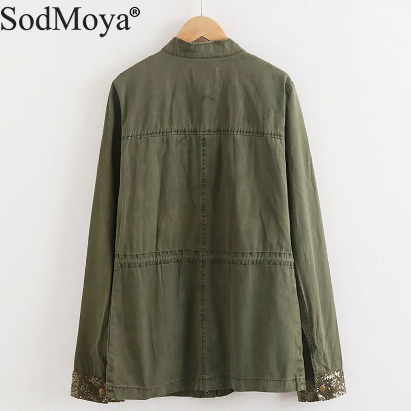 Женская стильная негабаритных бисером Украсить джинсовая куртка кисточкой