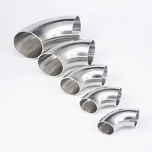 O/D 12.7/16/19/22/25/28/32/34/38/45/51-219mm 304 Stainless Steel Elbow Sanitary Welding 90 Degree Pipe Fittings