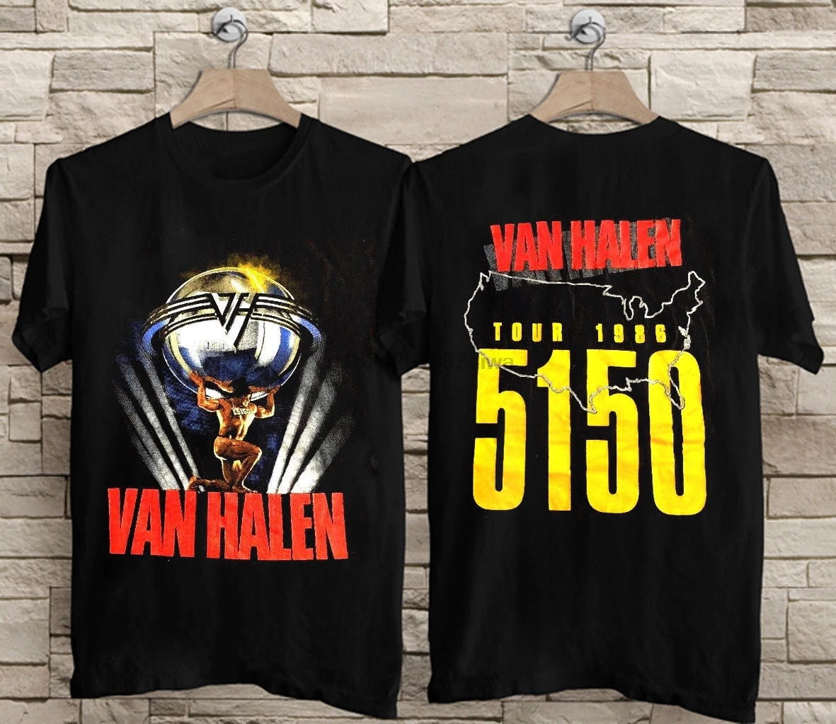 Van-Halen-5150-Tour-T-Shirt-1986-Concert футболка Loh - купить по выгодной  цене | AliExpress