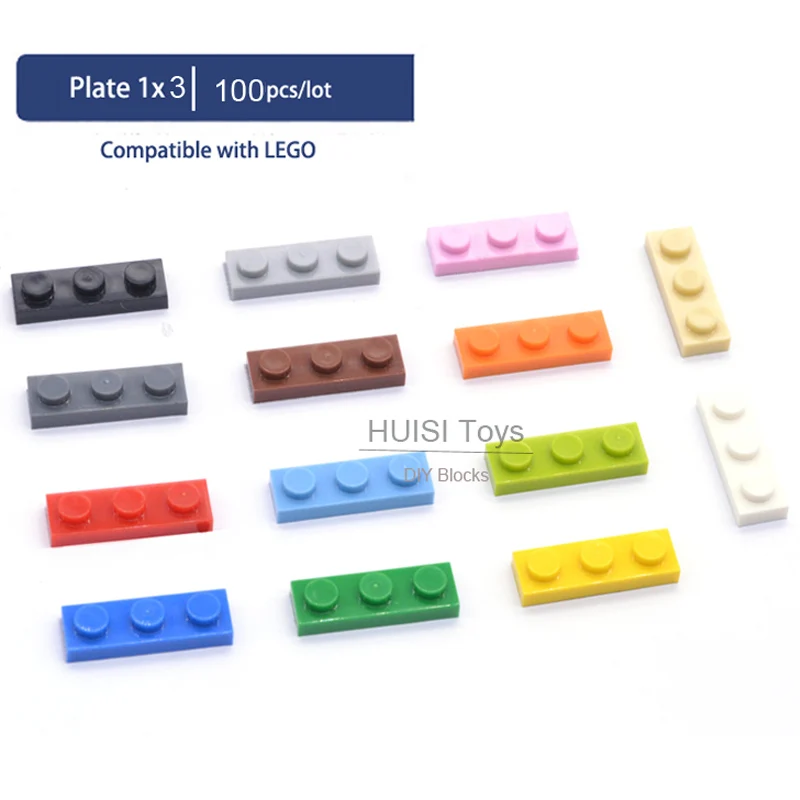 Decool Legoes Совместимые Кирпичи 1x3 Короткие пластиковые строительные блоки детали