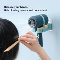 wall mounted hair dryer storage holder household self adhesive winding hair dryer storage rack bathroom shelf storage accessory