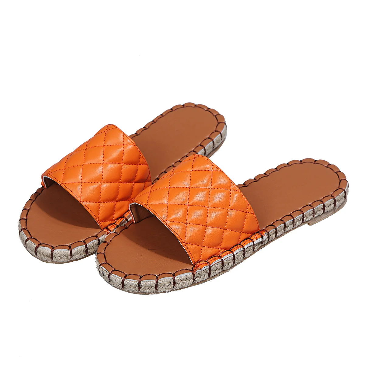 

Slippers Women 2021 Summer One Word Woven Lightweight Sandals Lazy Non-slip All-match Beach Sandals Women
