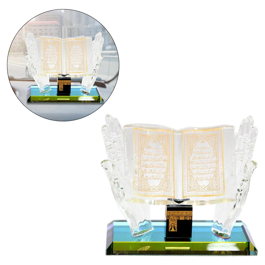 Ornamento musulm&aacute;n de cristal tallado, minimodelo transparente de decoraci&oacute;n de coche de Ramad&aacute;n-5
