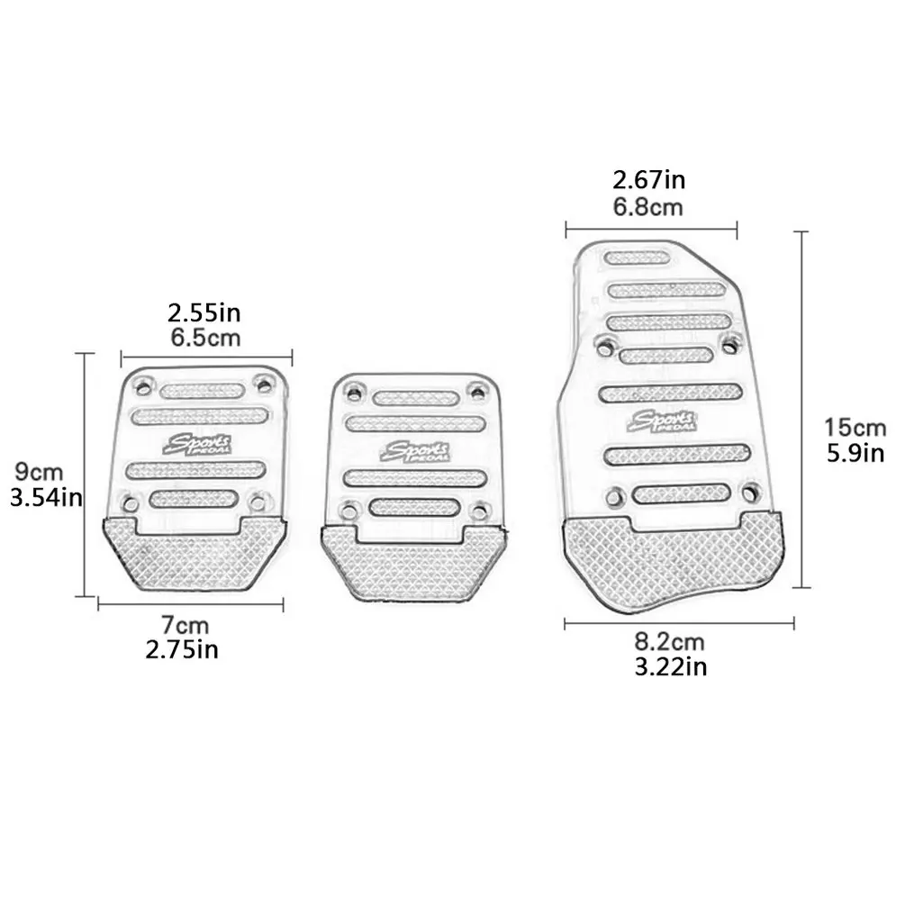

Opp bag Aluminum Manual Transmission Car Non-slip Pedal Manual Car Brake Clutch Accelerator Alloy Antiskid Foot Treadle