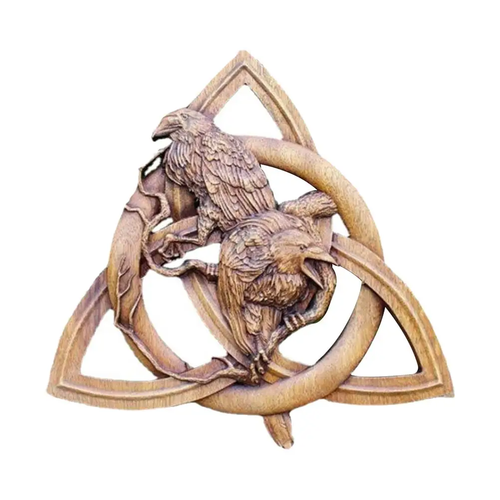 

Crow Resin Statue Plaque Sculptures Carved Bird Door Wall Hanging Ornament For Home Garden Yard Decoration Crafts