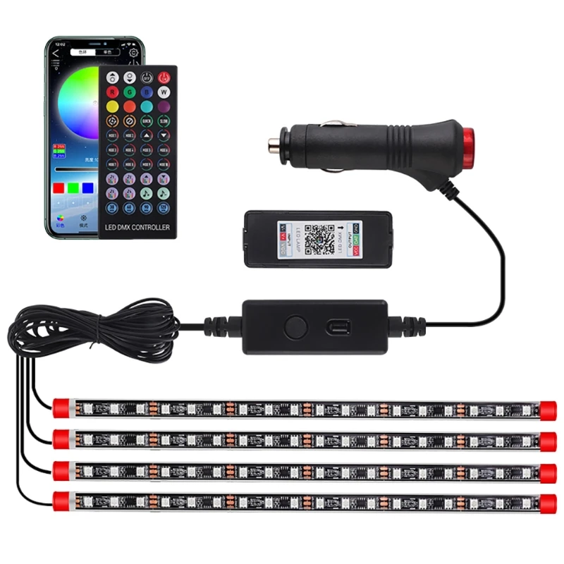 

Авто светодиодный RGB салона атмосфера полосы светильник AC/DC 12V светодиодный автомобильный напольный светильник Красочные Подвесные Светил...