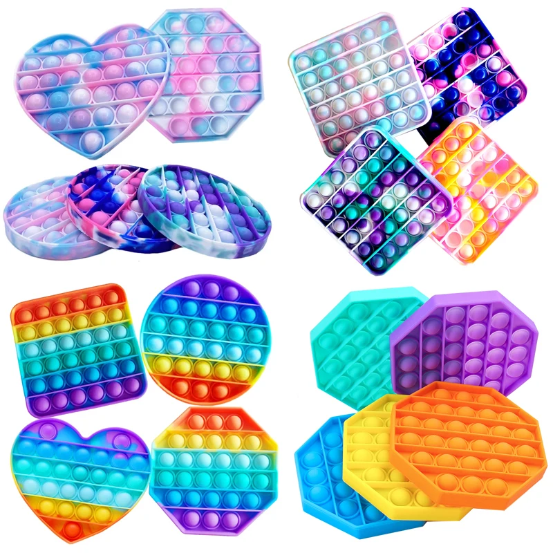 

2021 New Push Bubble Sensory Fidget Toys Silicone Stress Reliever Toy Squeeze Toy Fidget Toy Kid Adult Gift