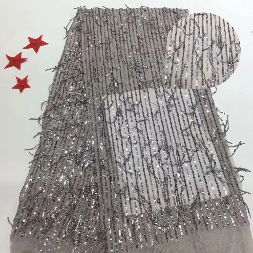 Кисточки блестки стиль 5 ярдов африканская ткань для тюли кружевная/Высокое
