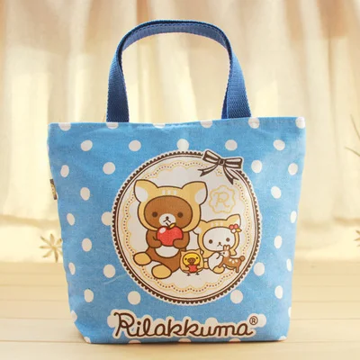 Розовый Милая маленькая Холщовая Сумка-тоут с изображением кролика My Melody для девочек, детская школьная сумка для ланча Kawaii, сумки для ланча, женская сумка для еды для пикника - Цвет: Розовый
