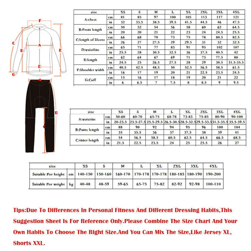 

Moxilyn Men Cycling Clothing Set Winter Long Sleeve Jacket Bike Jersey Kit Plus Velvet Riding Clothes Pants with 9D Pad CT013