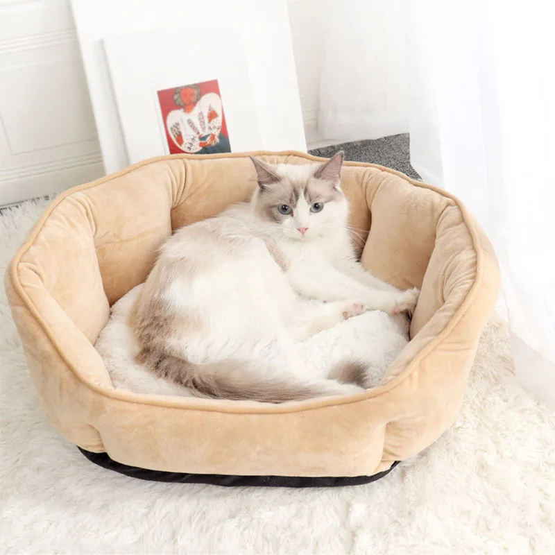 

3 Styles Cat Beds Dog Bed Soft Plush Mats Kitten Small Dogs Soft Warm Pet Nest For Winter Breathable Warm Nest Pet Supplies