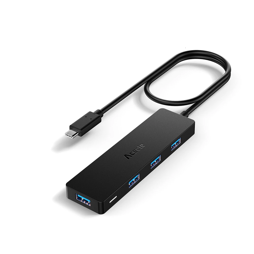 Cable length 60cm Aceele USB C концентратор тип C до 4 USB 3,0 портов концентратор адаптер для ПК ноутбук мобильный телефон для Macbook - Цвет: Cable length 60cm