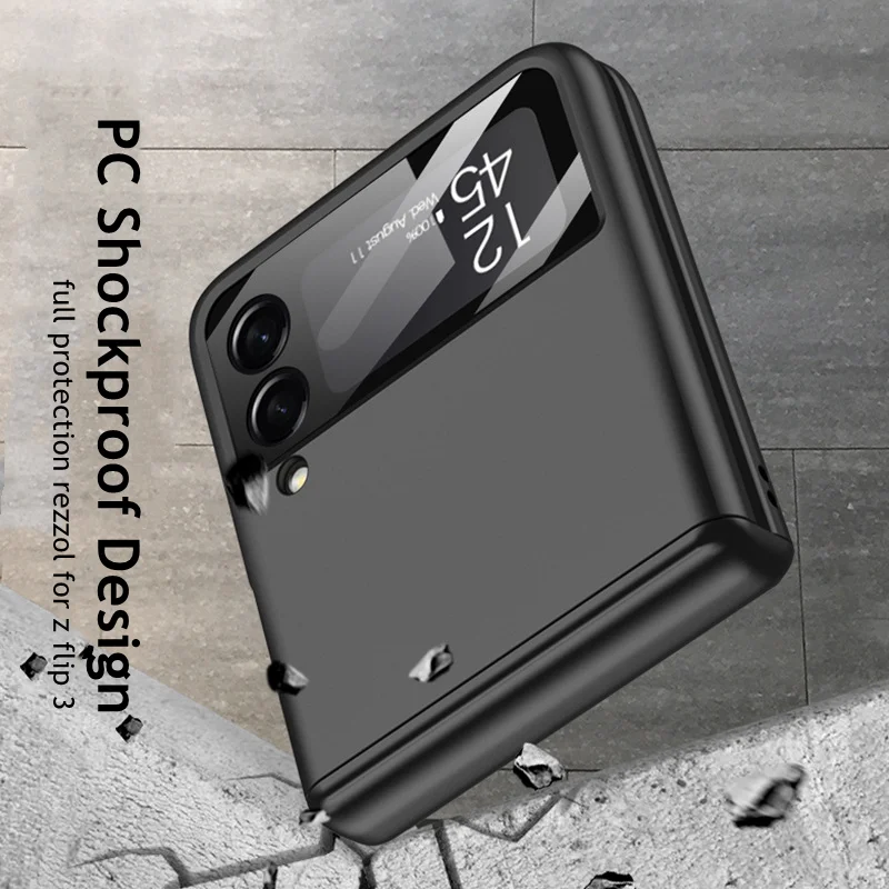 case for samsung galaxy z flip 3 5g magnetic hinge full protection cover camera glass hard plastic back case for z flip3 free global shipping