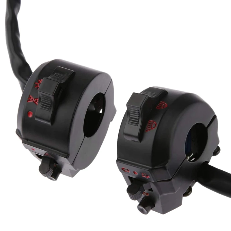 

2Pcs 7/8 Inch 22 mm Universal Motorcycle Handlebar Control Switch Left and Right Low Beam Turn Signal Horn Switch