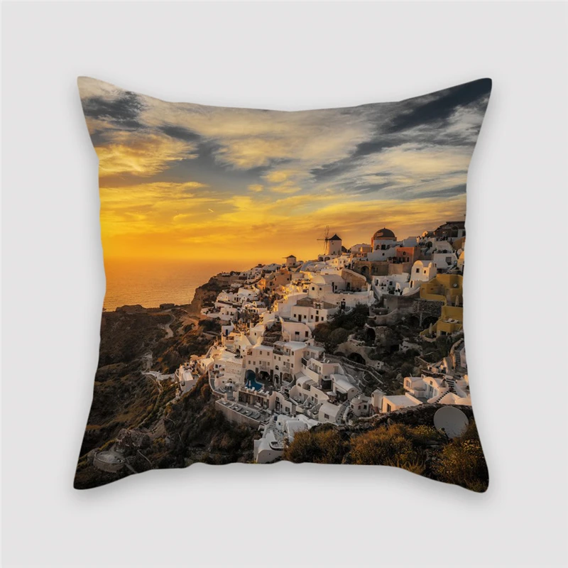 Fuwatacchi океанская башня живописный чехол для подушки ночной вид мост декоративный