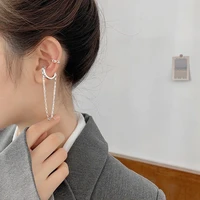 vintage chain tassel clip earrings set twist hollow metal fake piercing ear cuff clip on earrings for women jewelry wholesale