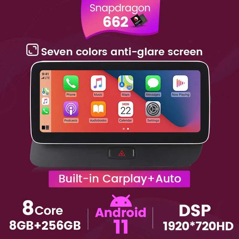 NaviFly Snapdragon 662 8G + 256G Android 11 API30 автомобильный мультимедийный плеер для Audi Q5 2009-2017
